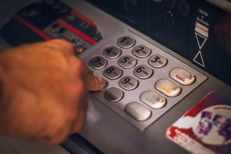ATM keypad representing bank savings