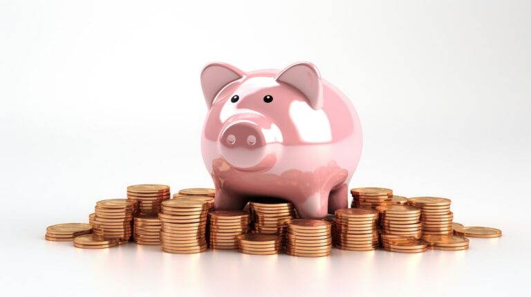 Piggy bank with gold coins representing emergency savings
